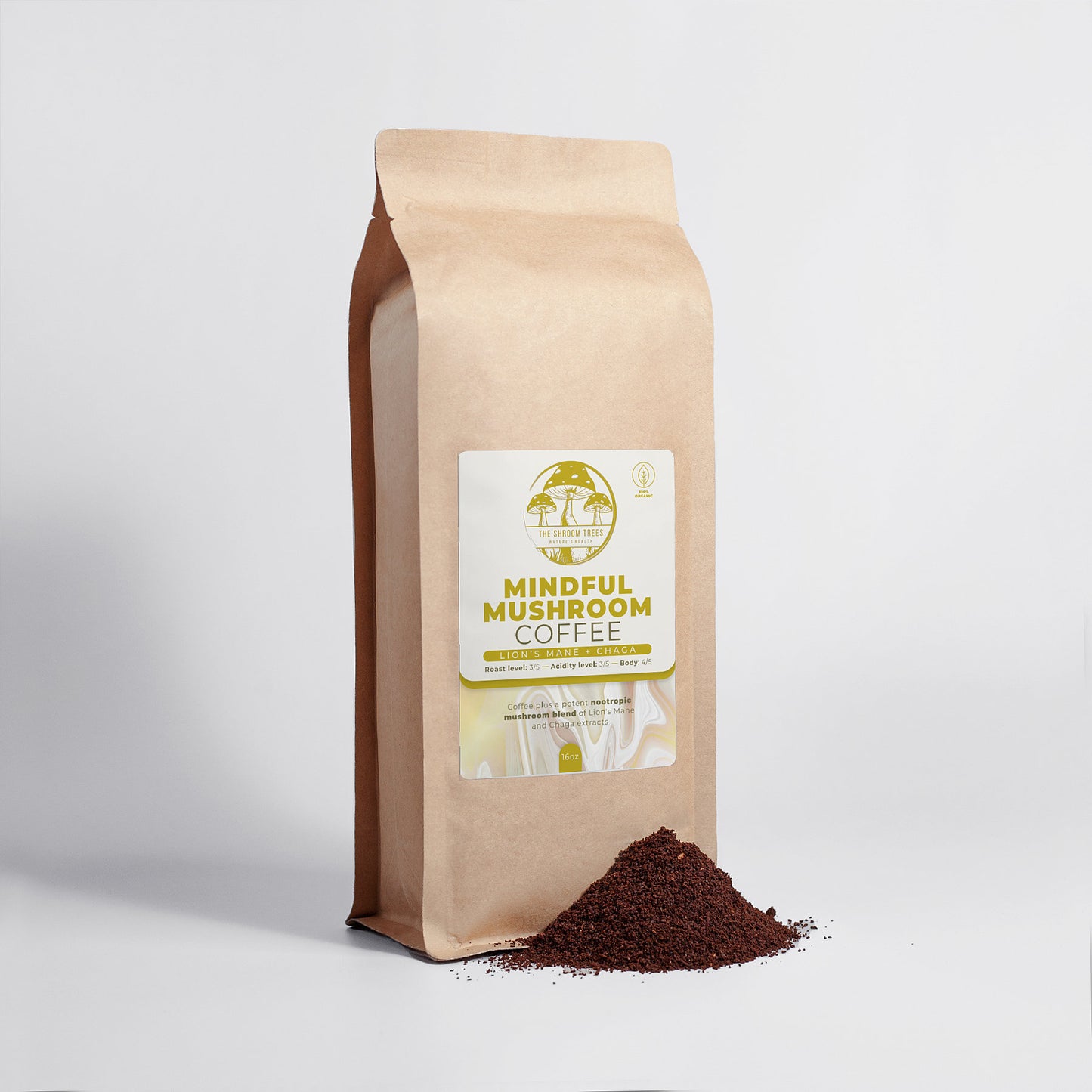 Mindful Mushroom Coffee - Lion’s Mane & Chaga 16oz